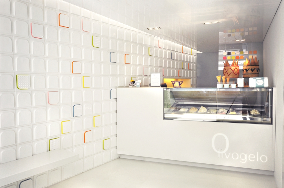 Interior design of Olivogelo ice-cream shop, London « Adelto Adelto